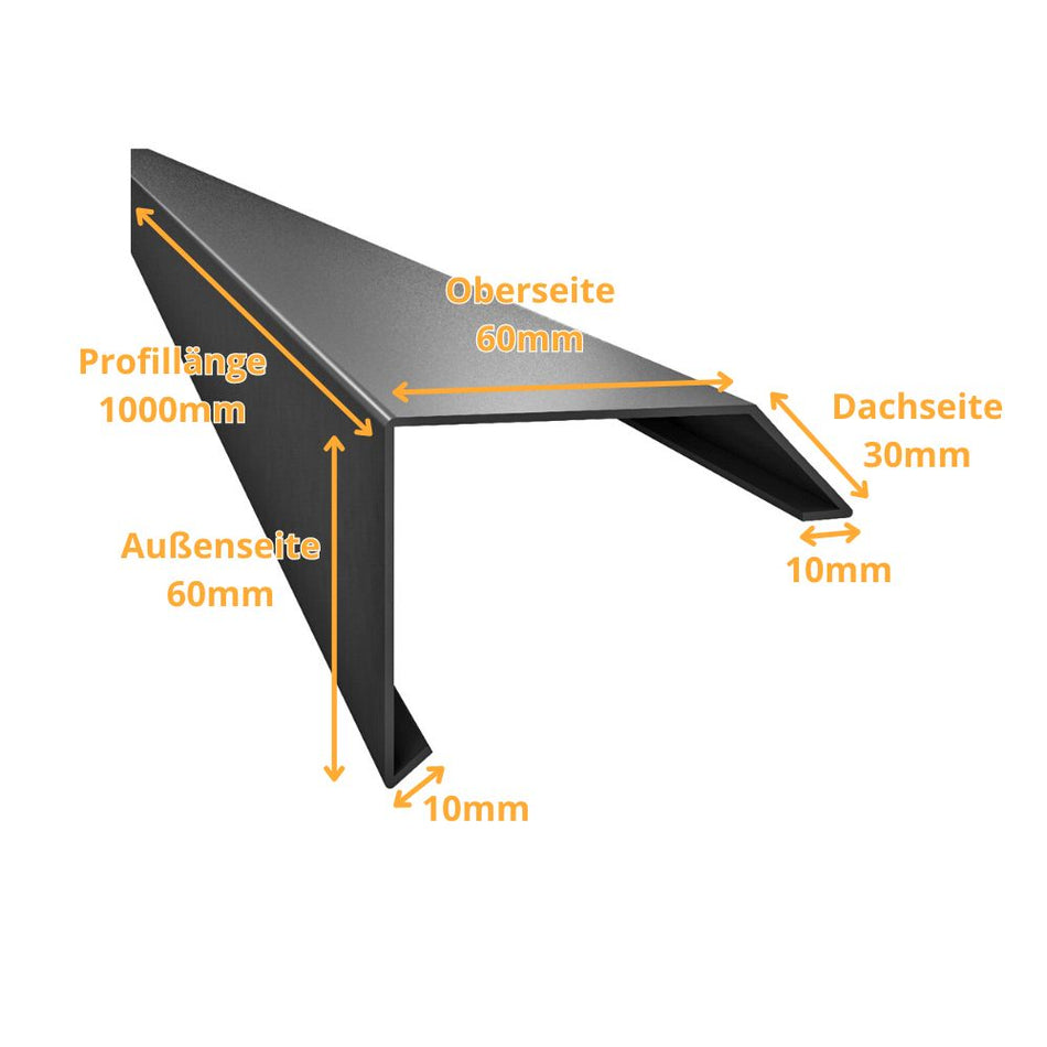 Dachrandprofil ISOS Anthrazit RAL 7016 / 1,00 Meter