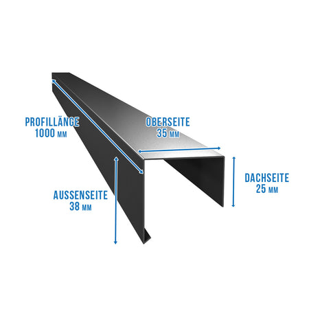 Dachrandprofil CUBE Anthrazit RAL 7016, 1 Meter