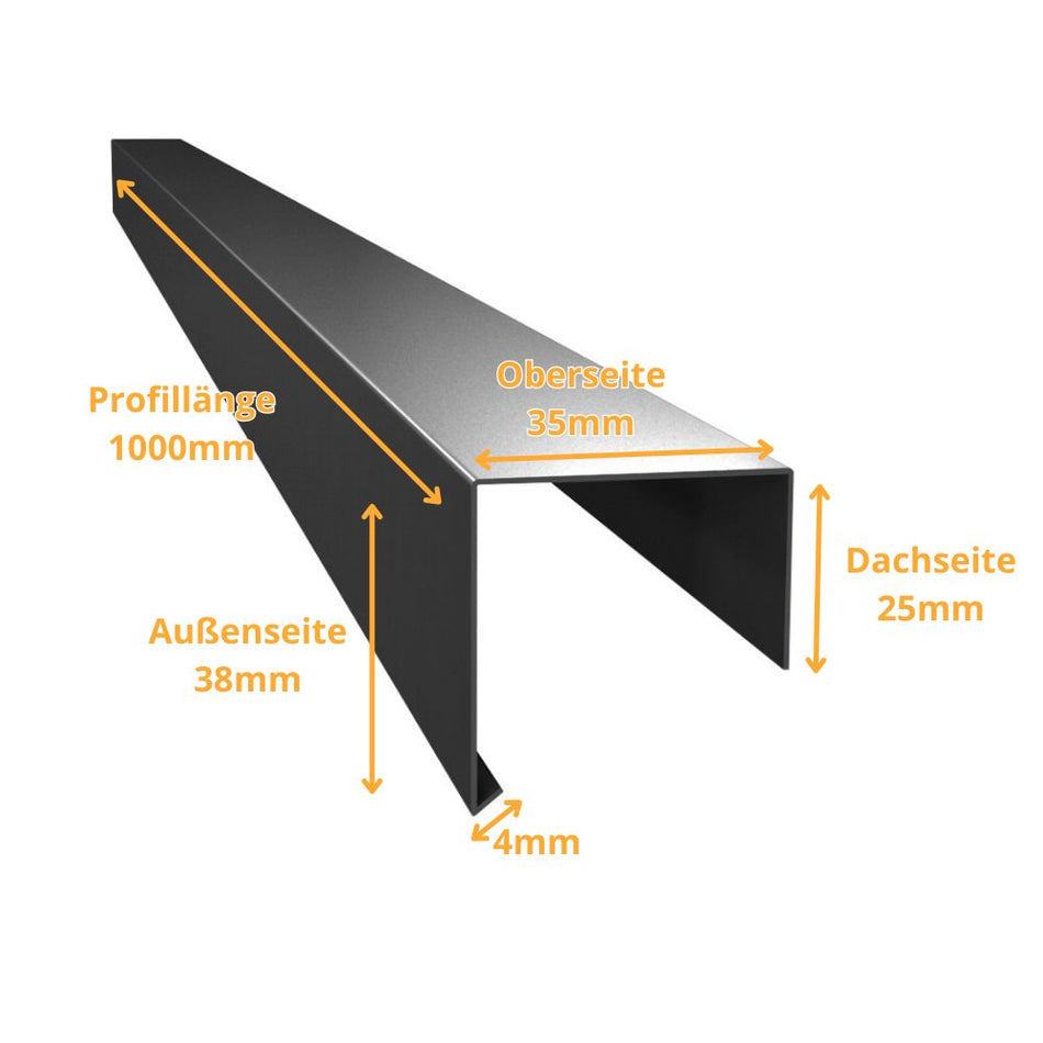 Dachrandprofil CUBE Anthrazit RAL 7016, 1 Meter