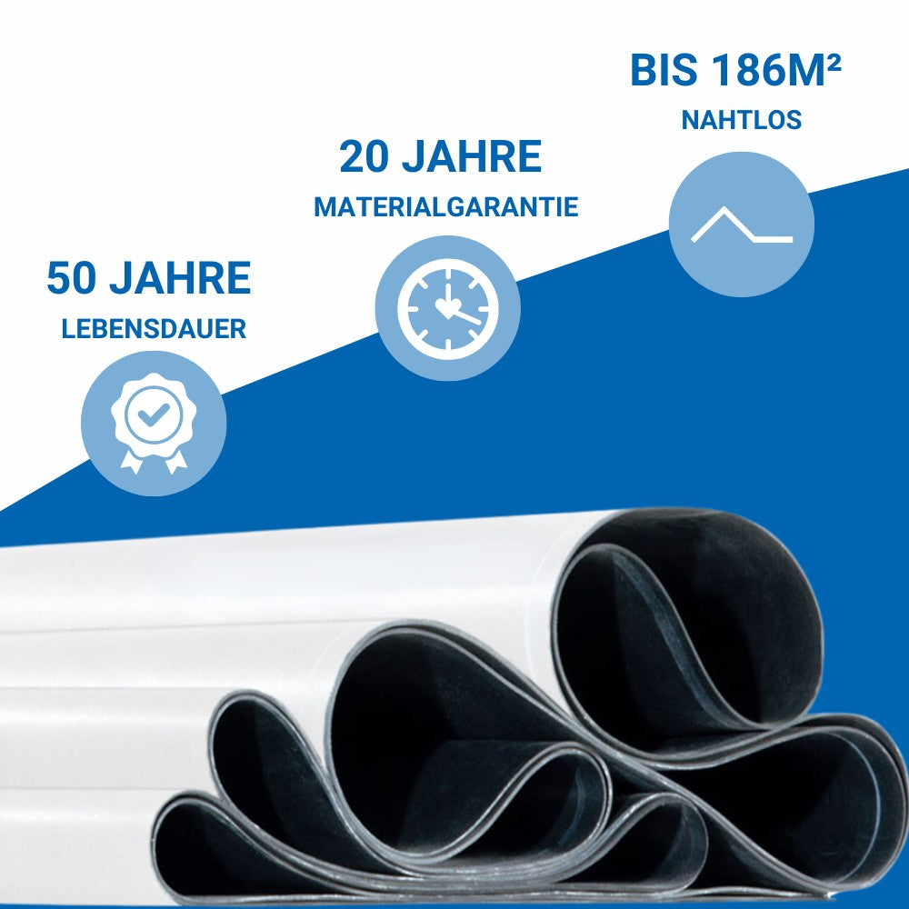 DACHPROTECT EPDM DACHFOLIE weiß im Zuschnitt